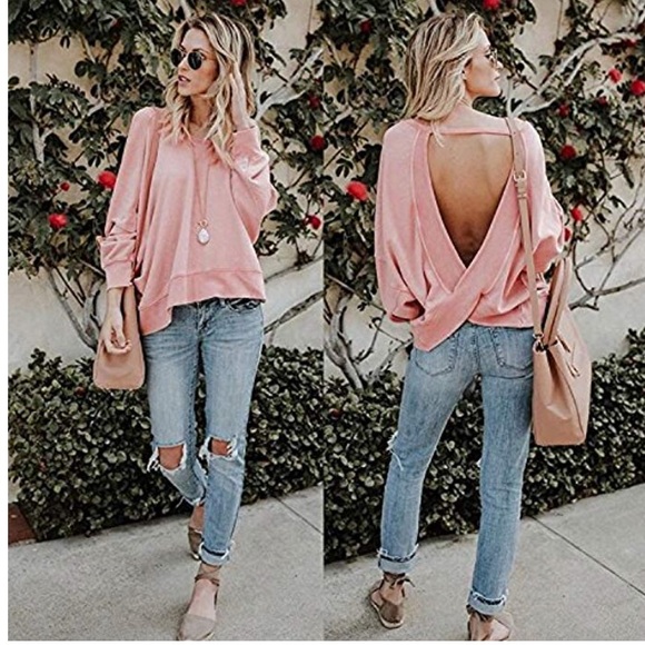 Beautiful women Backless loose open back top - Picture 4 of 7